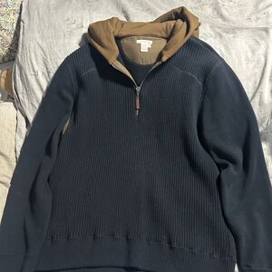 Men's Navy and Brown Carbon 2 Cobalt Sweater